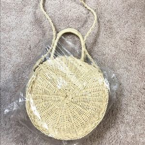 Round rattan purse